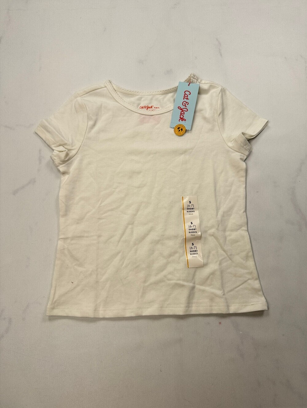 Cat & Jack T Shirt Cream 90s VTG Minimalist - Girls 6/7